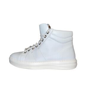 TAFT White The Hightop Leather Sneaker Made in Spain Like New Women's Size 8